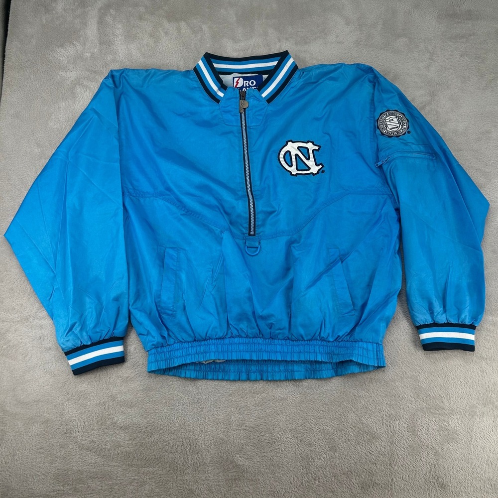 VTG 90s Pro Player UNC North‎ Carolina Tar Heels Windbreaker Jacket Mens XL Blue